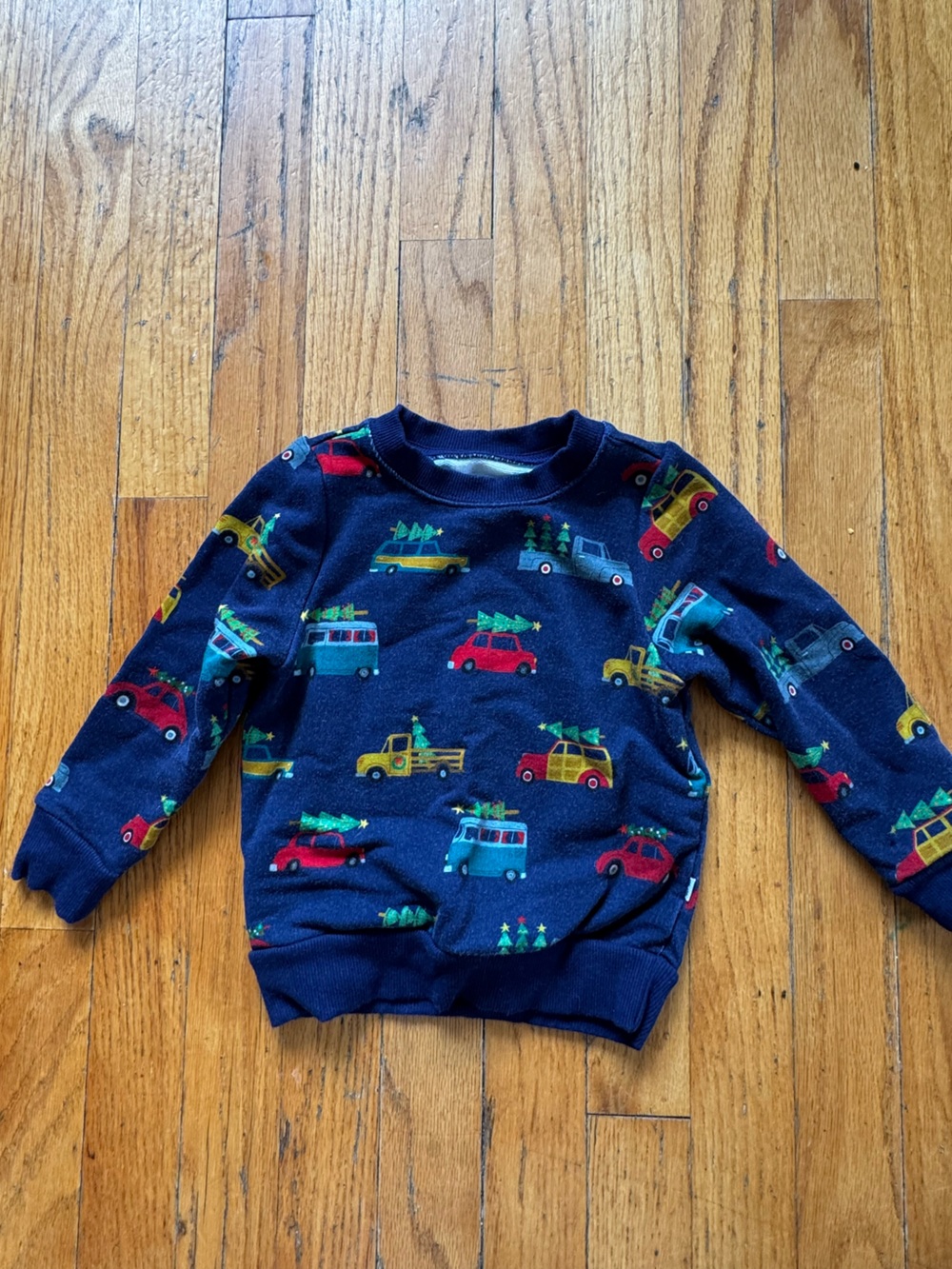 Little sleepies Play Navy Blue Holiday Truck Print Pullover Sweatshirt